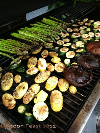 Grill the vegetables, like items together.