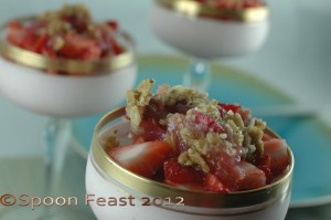 Strawberry Rhubarb Oatmeal Hemp Seed Crisp