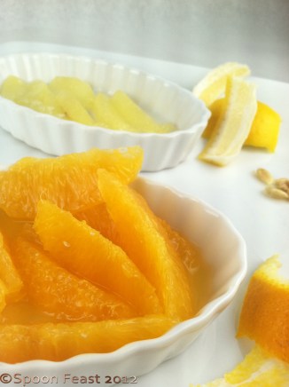 Orange and lemon segments