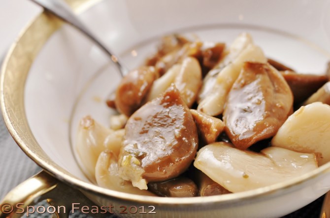 A delicious bowl of slow roasted garlic confit