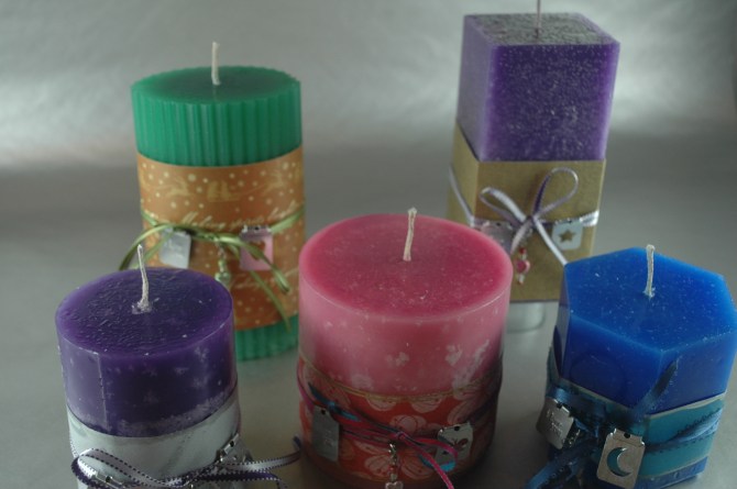 We made these candles last year for my son's girlfriends mother.