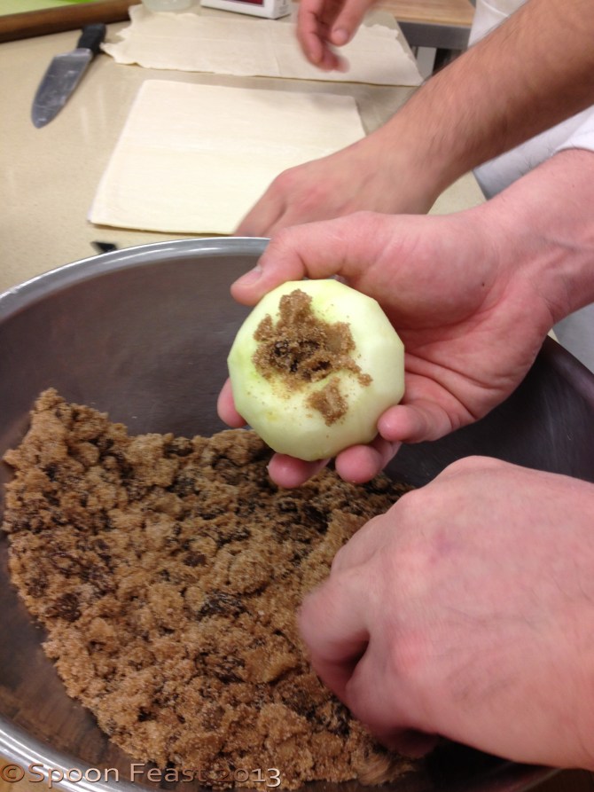 Fill the center with the brown sugar/raisin mixture