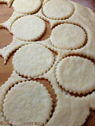 Roll out the dough and cut circles (3 or 4 inches)