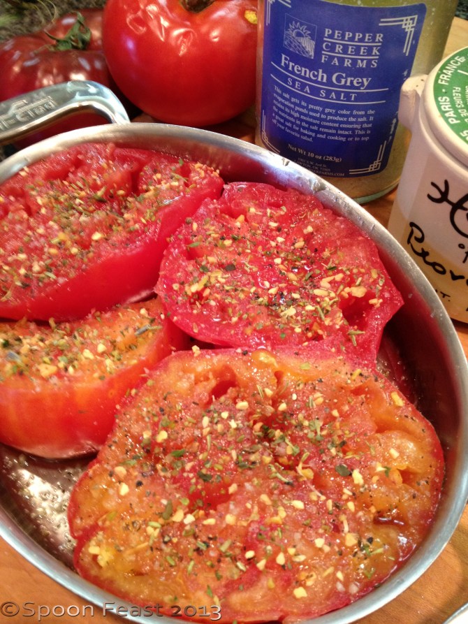 Seasoned, ready to roast tomatoes