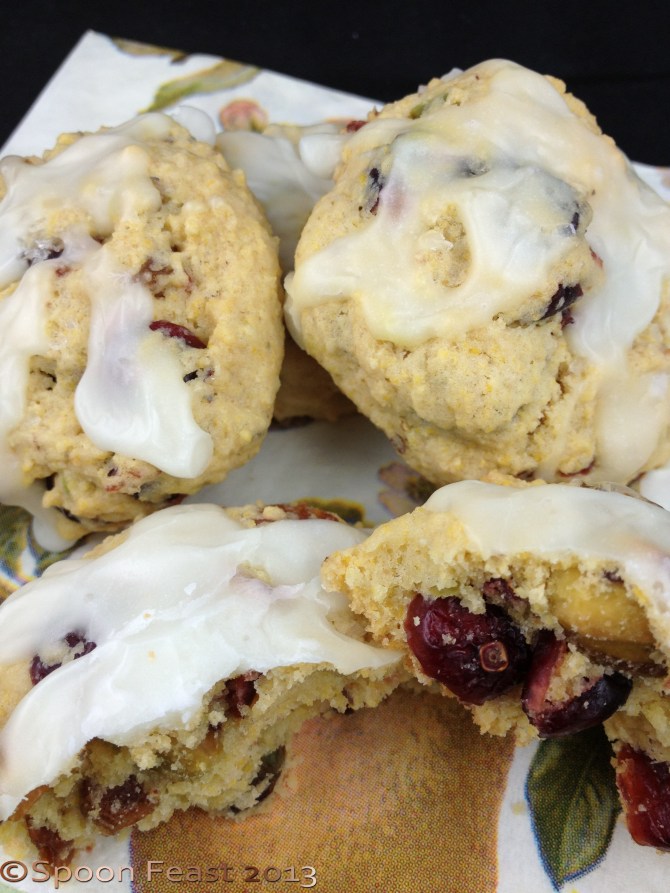 Cranberry Corn Meal Pistachio Cookies