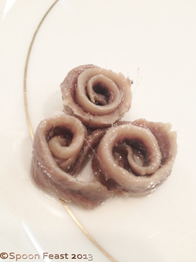 Rolled anchovy fillets