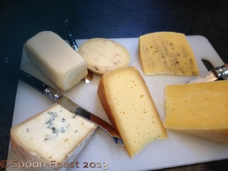 Jim's cheese we tasted at lunch. The Bavarian Feta (rectangle cheese top left) is my favorite!