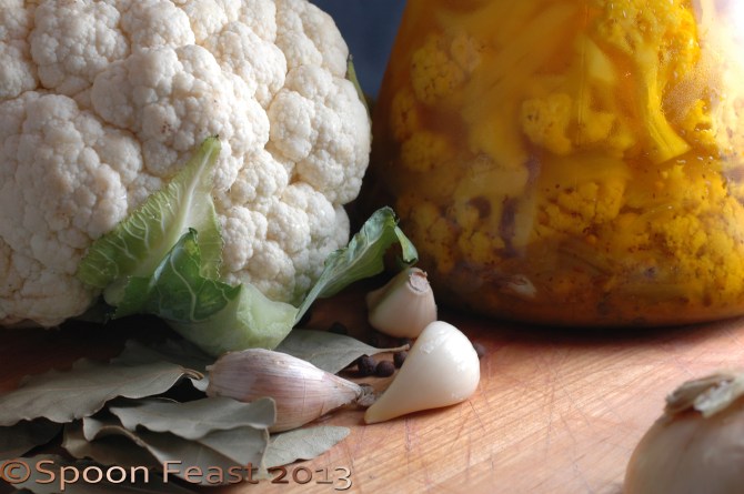 Fresh and pickled cauliflower