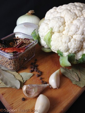Pickled cauliflower ingredients