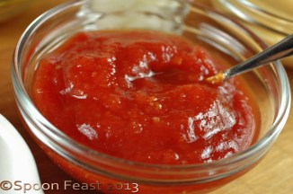 A vibrant bowl of homemade ketchup