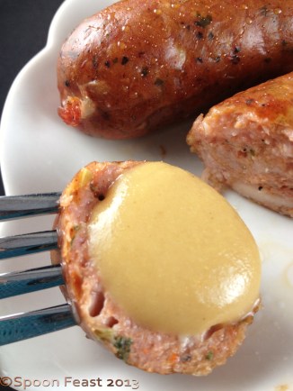 Dip a tasty sausage into mustard!