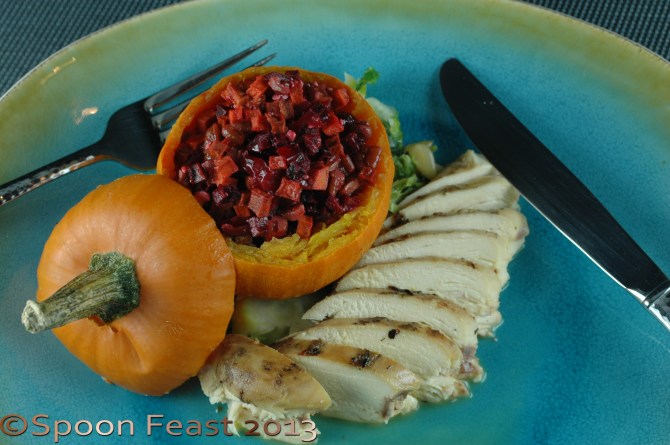 Plated stuffed mini pumpkin