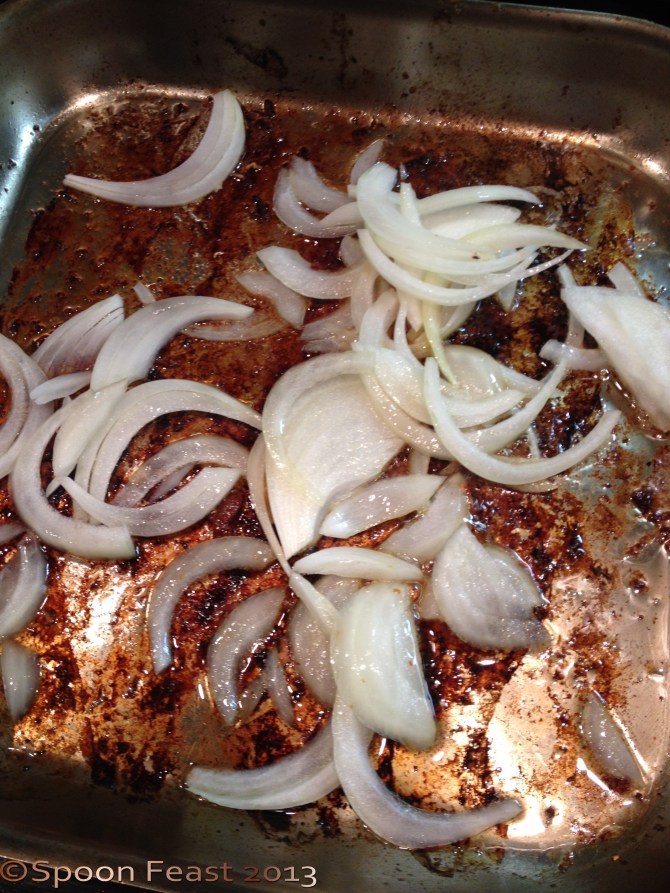 Saute onions in the bacon pan