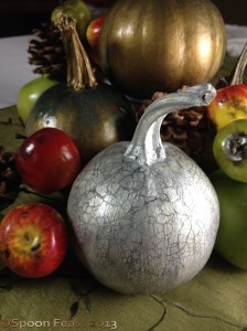 Silver Painted Pumpkin