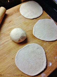 Roll to a thickness of a heavy wool blanket