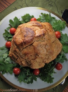 Whole Roasted Cauliflower Enrobed in Spicy Yogurt Dressing