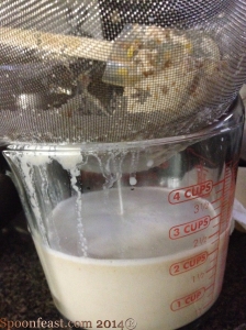 Straining Almond Milk
